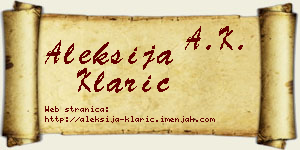 Aleksija Klarić vizit kartica